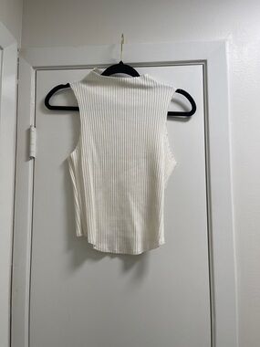wild fable Cream Ribbed Mock Neck Tank Top